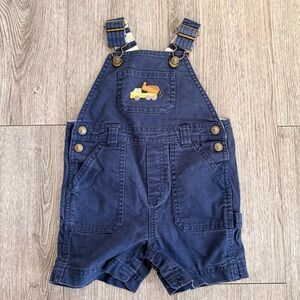 Gymboree Blue Baby Overalls with Truck Embroidery
